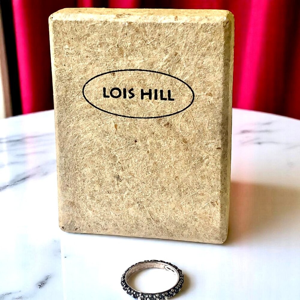 Lois Hill Sterling Silver Ring Raised Balls Band Signed Size 8